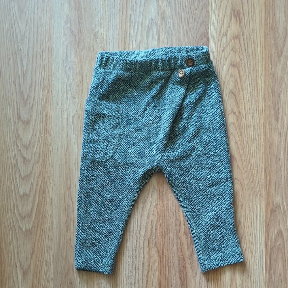 Zara Green Casual Knit Bottoms with Elastic Waistband